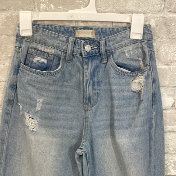 Altar'd State Vervet Blue Straight Leg Distressed Denim - Picture 2 of 5